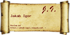 Jakab Igor névjegykártya