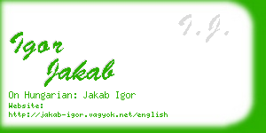 igor jakab business card